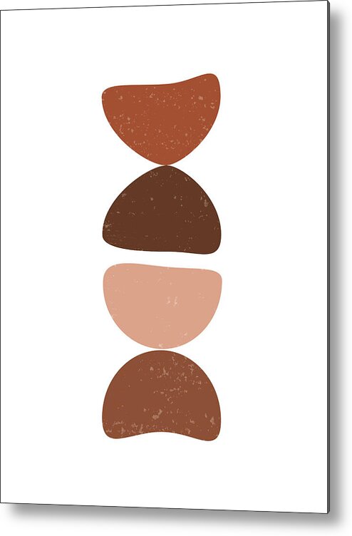 Terracotta Metal Print featuring the mixed media Terracotta Abstract 26 - Modern, Contemporary Art - Abstract Organic Shapes - Brown, Burnt Orange by Studio Grafiikka