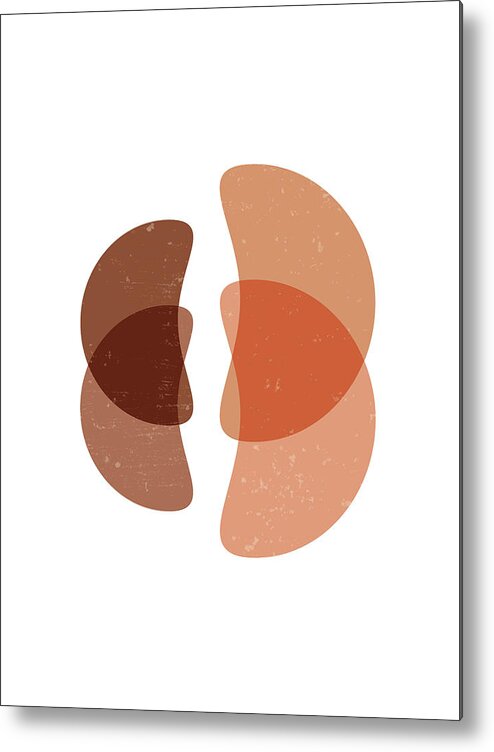 Terracotta Metal Print featuring the mixed media Terracotta Abstract 67 - Modern, Contemporary Art - Abstract Organic Shapes - Minimal - Brown by Studio Grafiikka