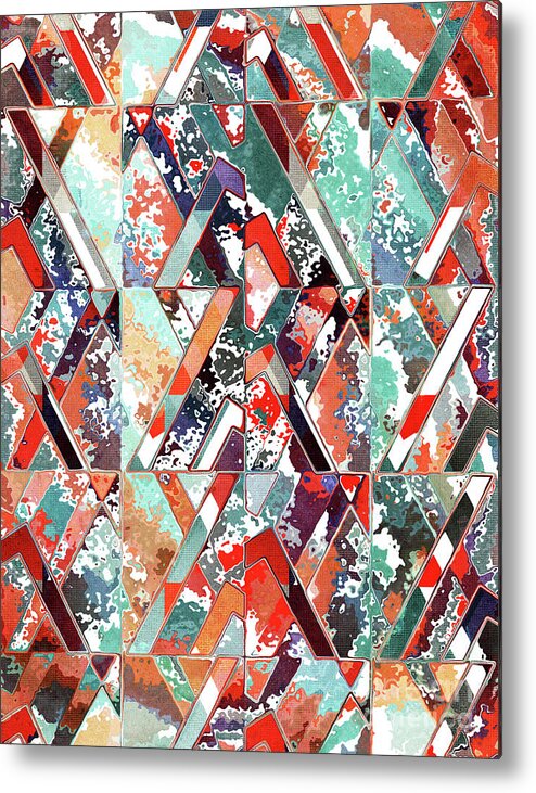 Modern Art Metal Print featuring the digital art Textured Structural Abstract by Phil Perkins