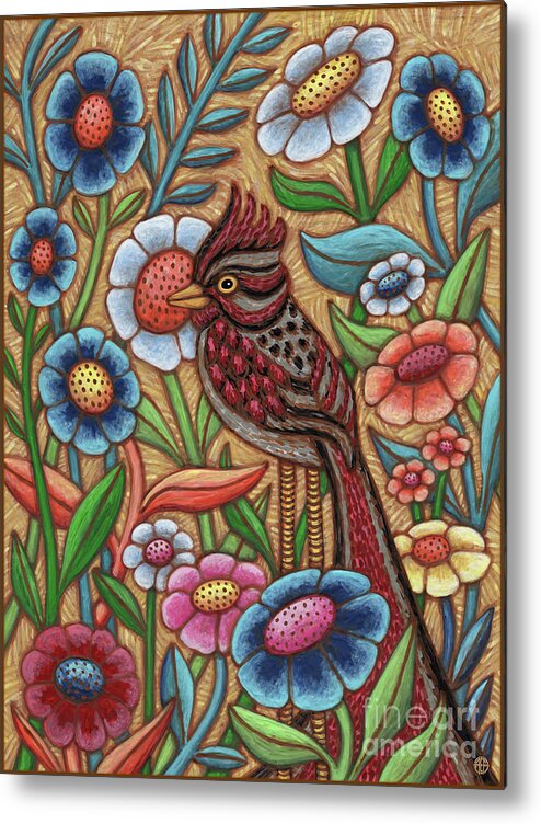 Bird Metal Print featuring the painting The Crown Prince by Amy E Fraser