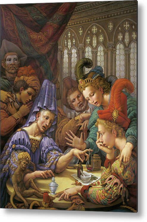 Fortune Teller Metal Print featuring the pastel The Fortune Teller by Kurt Wenner