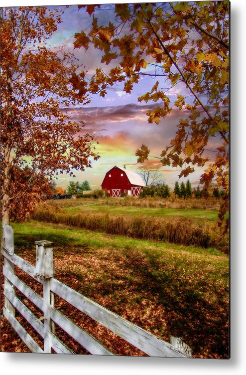 Farm Metal Print featuring the photograph The Little Farm on The Hill by Lisa Lambert-Shank