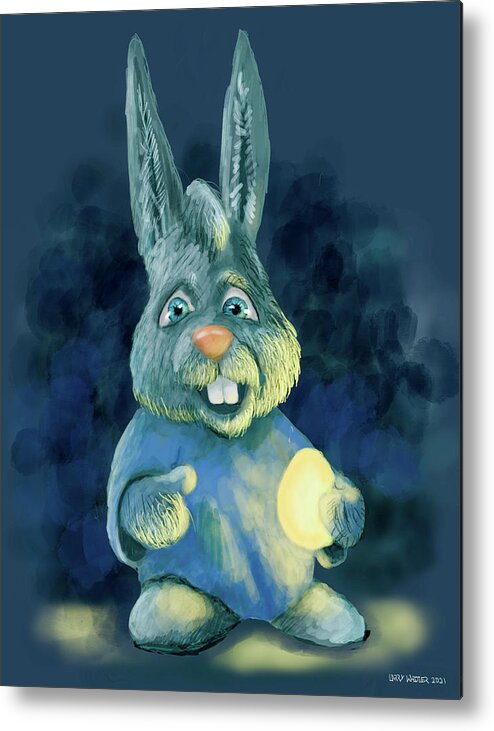 Bunny Metal Print featuring the digital art The Luminous Egg by Larry Whitler