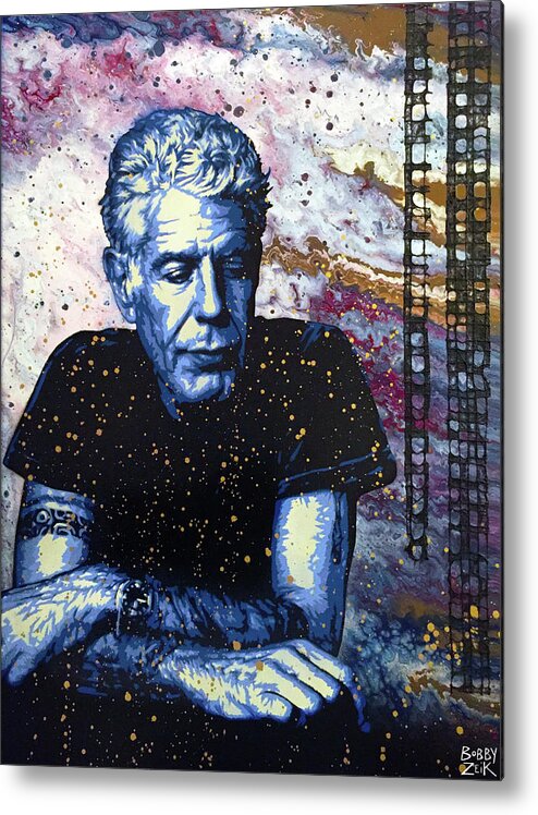 Anthony Bourdain Metal Print featuring the painting The Parts Unknown - Version by Bobby Zeik