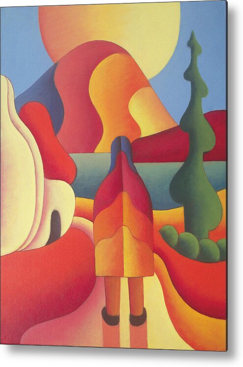 Pilgrimage Metal Print featuring the painting The Pilgrimage to the sacred mountain by Alan Kenny