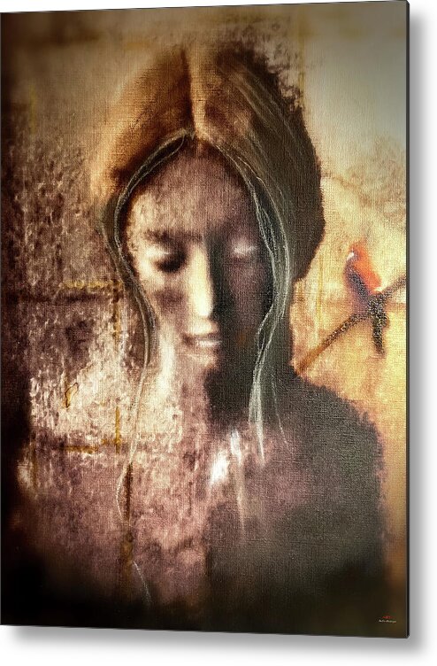 Painting Metal Print featuring the mixed media The presence of your whispers by Emilio Arostegui
