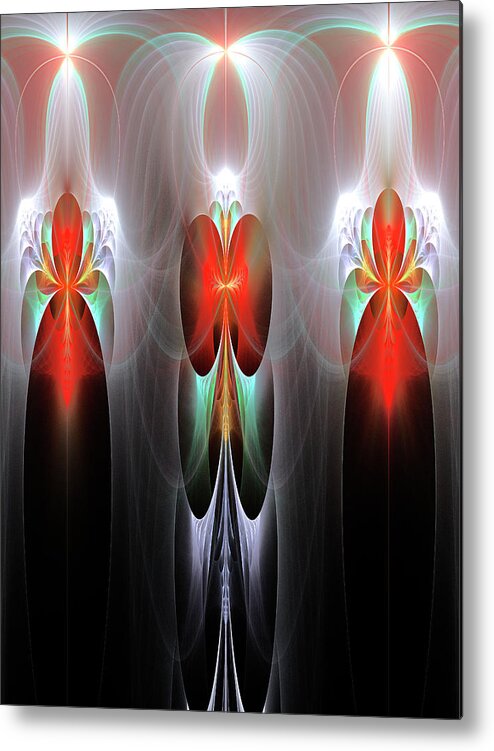 1. Fractal Metal Print featuring the digital art The Secret Life of Plants #2 by Mary Ann Benoit