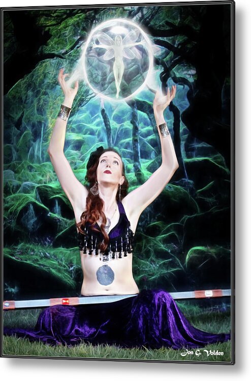 Sorceress Metal Print featuring the photograph The sorceress spells and fairy by Jon Volden