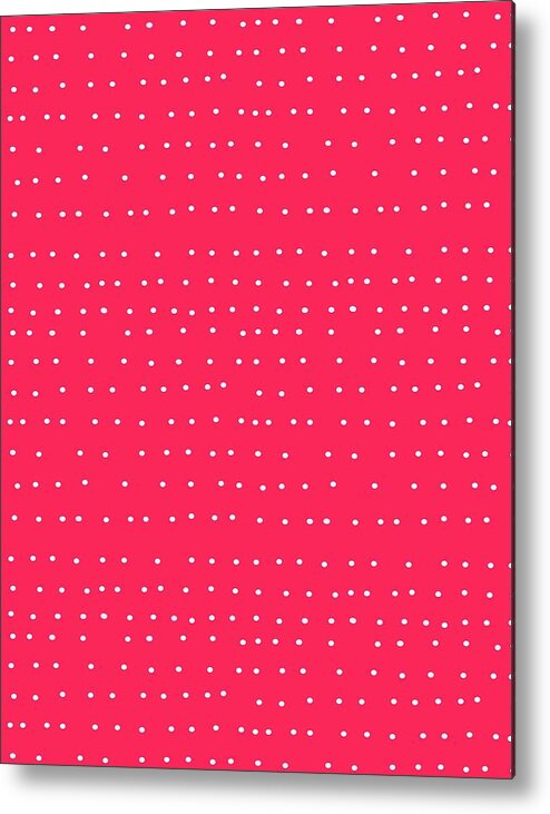 Whimsical Metal Print featuring the digital art Tiny White Dots Red by Ashley Rice