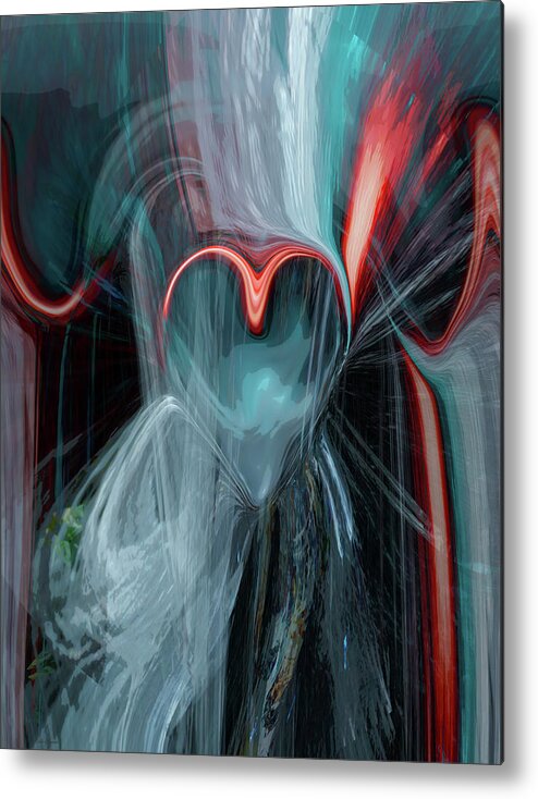 Touch The Heart Metal Print featuring the digital art Touch The Heart by Linda Sannuti