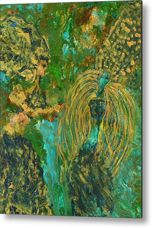 Mermaid Metal Print featuring the painting Tribal Connections by Tessa Evette