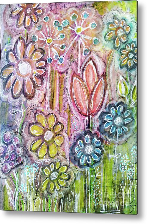 Tulip Metal Print featuring the mixed media Tulips Queendom by Mimulux Patricia No