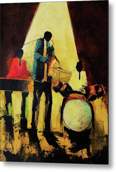 Nni Metal Print featuring the painting Under The light by Ndabuko Ntuli