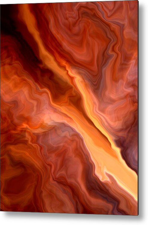 Abstract Metal Print featuring the digital art Magma by Nancy Levan