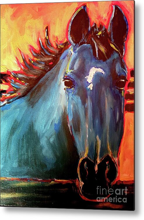 Horse.equne.animals Metal Print featuring the photograph Val by Rabiah Seminole