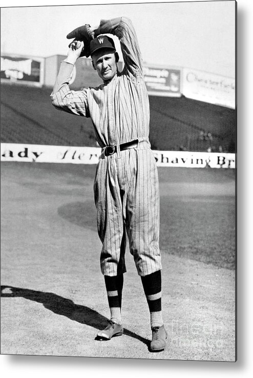 American League Baseball Metal Print featuring the photograph Walter Johnson by National Baseball Hall Of Fame Library