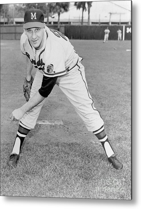 1950-1959 Metal Print featuring the photograph Warren Spahn by National Baseball Hall Of Fame Library