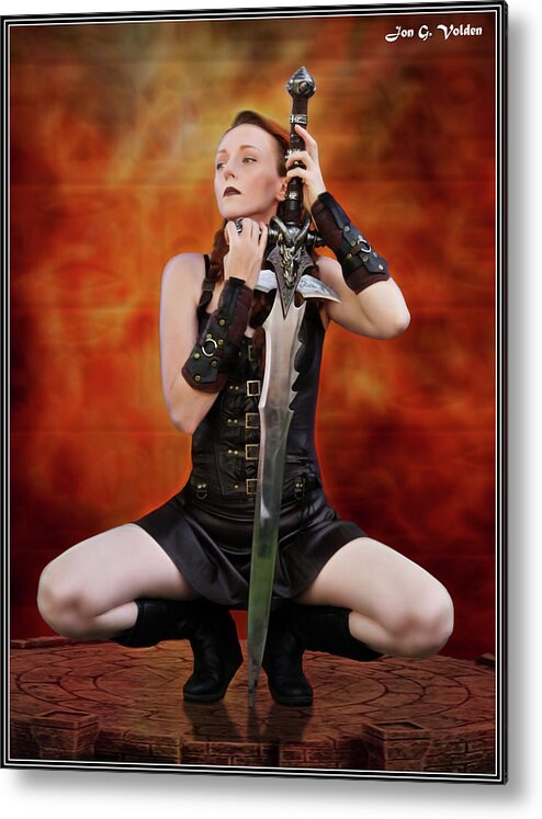 Warrior Metal Print featuring the photograph Warrior And The Demon Sword by Jon Volden
