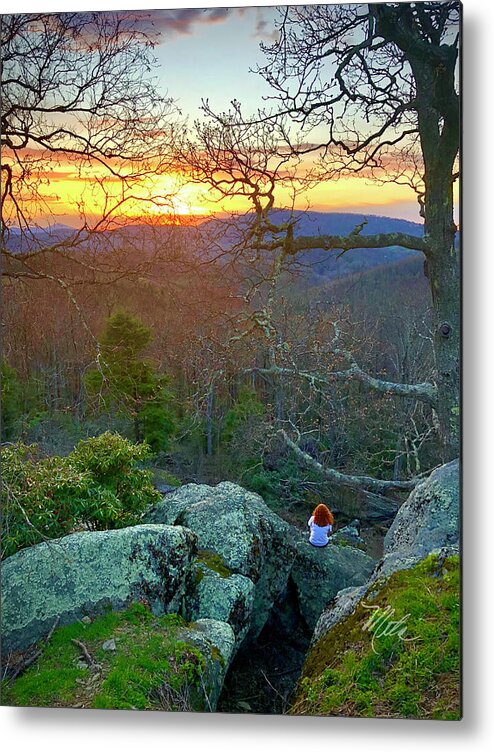 Blue Ridge Parkway Metal Print featuring the photograph Watching the Sunset by Meta Gatschenberger