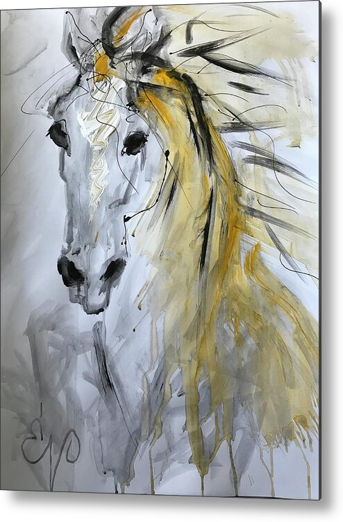 Horse Metal Print featuring the painting Wild by Elizabeth Parashis
