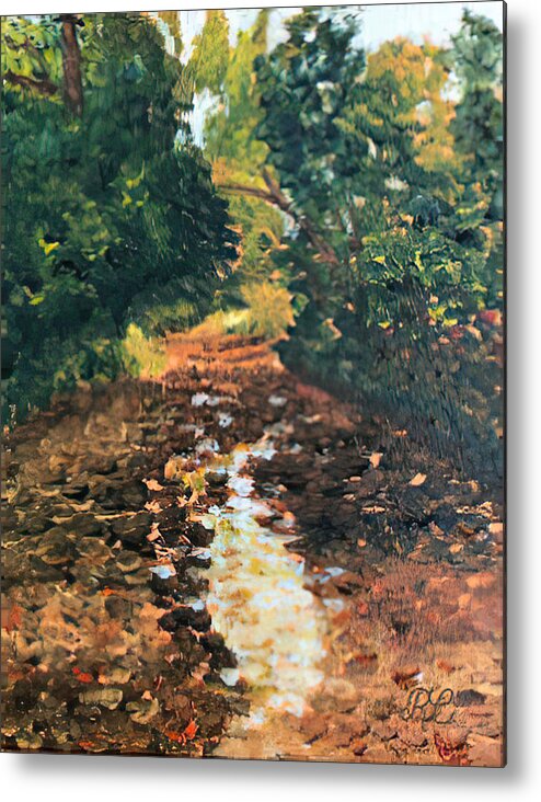 Plein Air Painting Metal Print featuring the painting Wildwood Creek by Ruben Carrillo