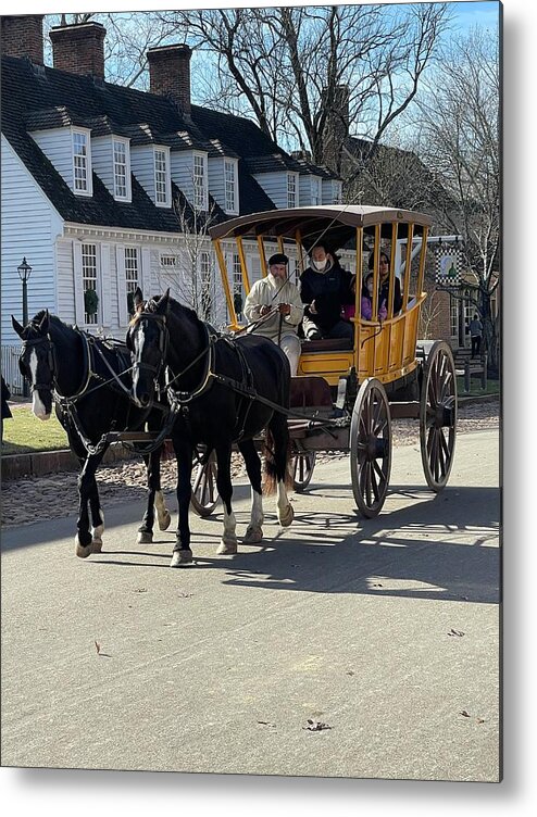 Colonial Williamsburg Metal Print featuring the photograph Williamsburg Carriage ride by Michael Descher