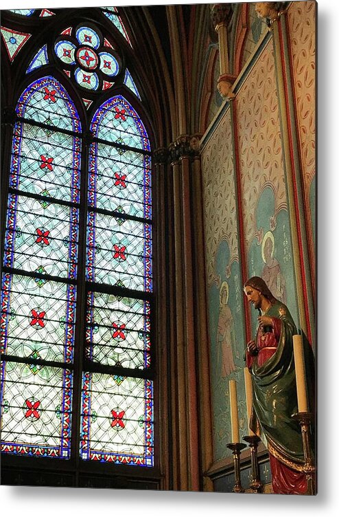 Window Metal Print featuring the photograph Windows of Notre Dame by Lee Darnell