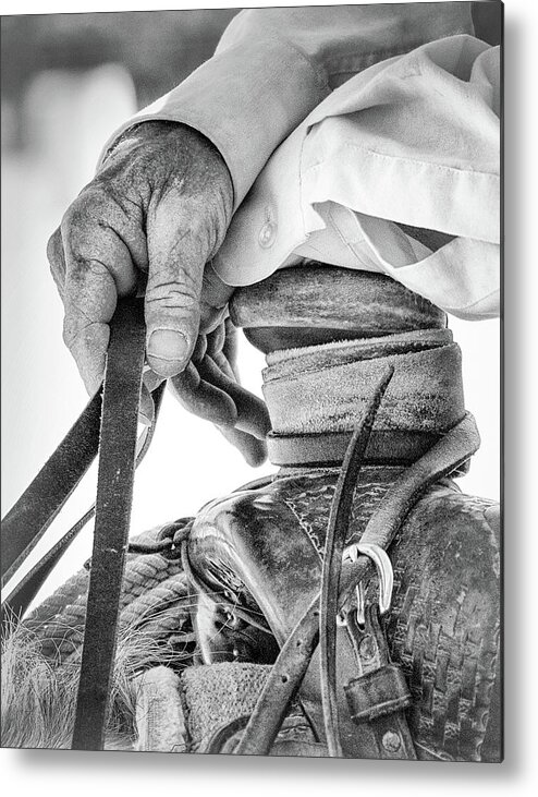 Black Cactus Metal Print featuring the photograph Wrangler Hands by Steve Kelley