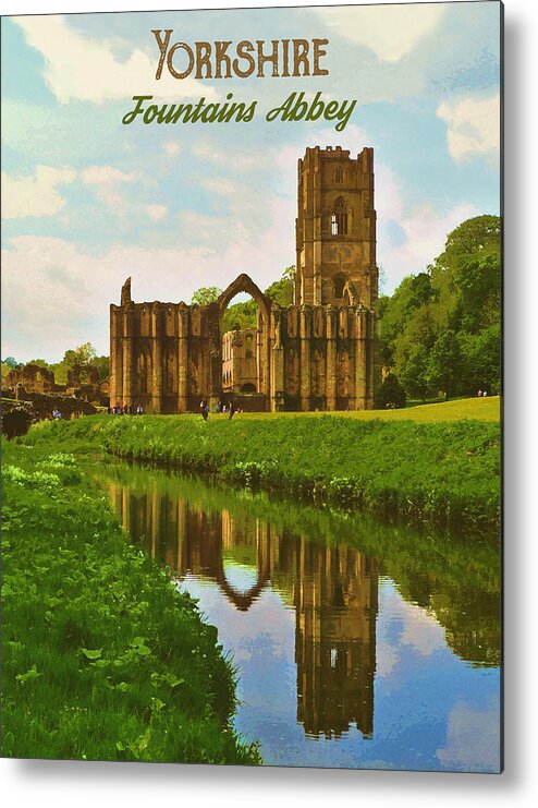 Yorkshire Metal Print featuring the digital art Yorkshire Fountains Abbey by Long Shot