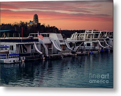 Water Metal Print featuring the photograph Lake Murray Sunrise at the Marina by Tamyra Ayles