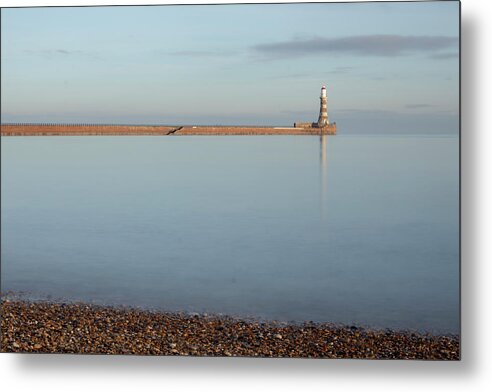 Roker Metal Print featuring the photograph Pebbles at Roker by Steev Stamford
