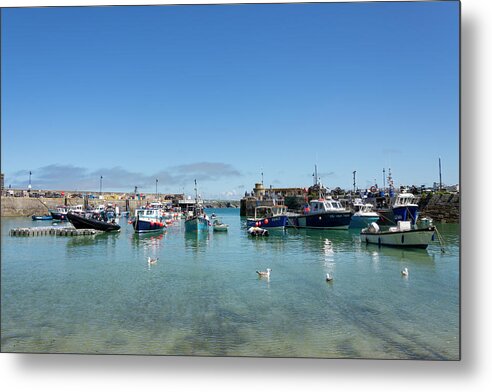 Newquay Metal Print featuring the photograph Newquay harbour by Steev Stamford