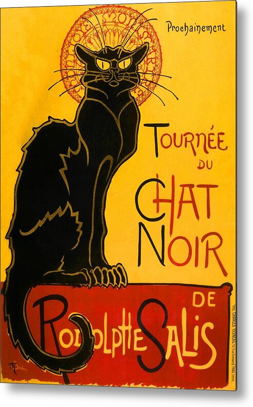 Le Chat Noir Tournee Du Chat Noir Vintage Black Cat Art Nouveau Metal Print