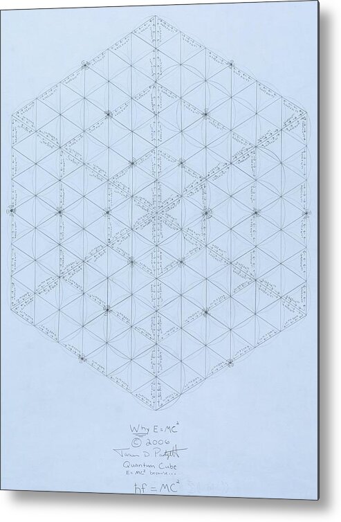 Energy Metal Print featuring the drawing Why Energy Equals Mass Times the Speed of Light Squared by Jason Padgett