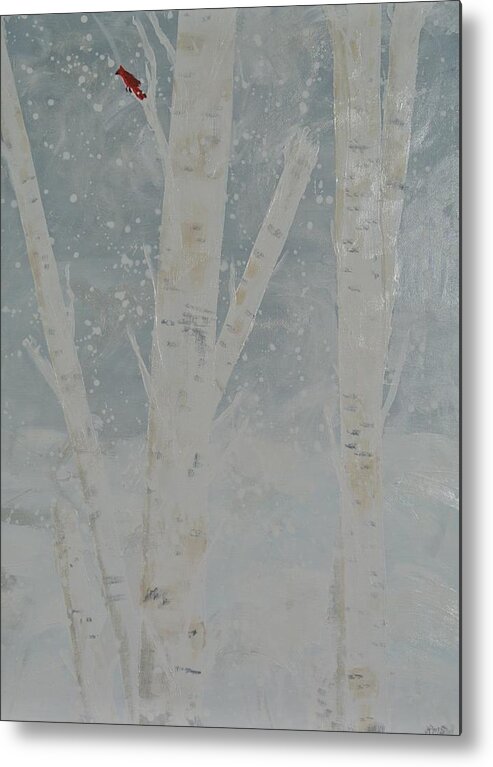 Birch Trees Metal Print featuring the painting Birches in Winter by Lynne McQueen