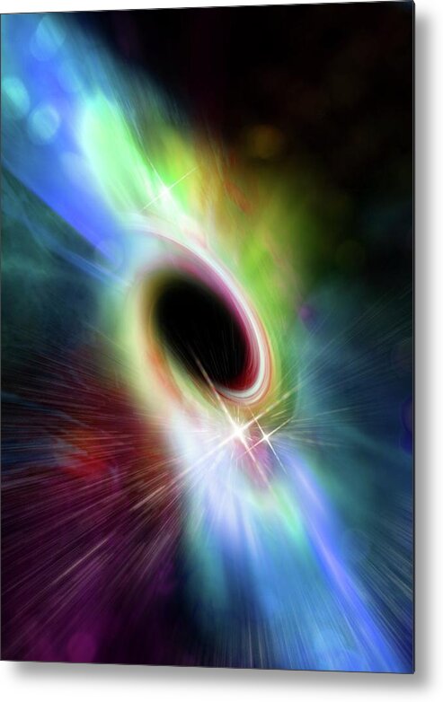 Concepts & Topics Metal Print featuring the digital art Black Hole, Artwork by Victor Habbick Visions