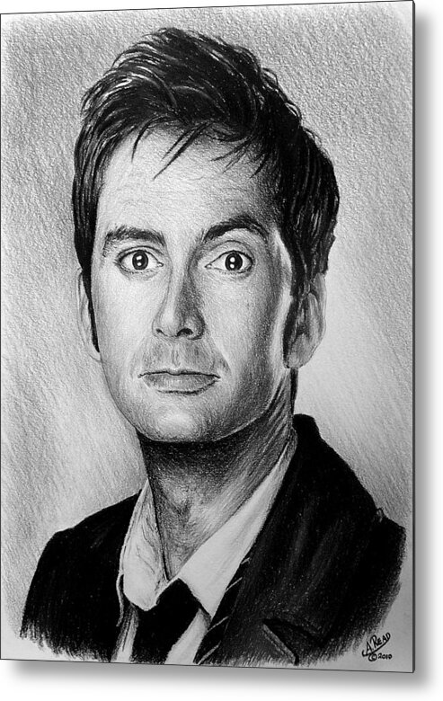 David Tennant Metal Print featuring the drawing David Tennant #1 by Andrew Read