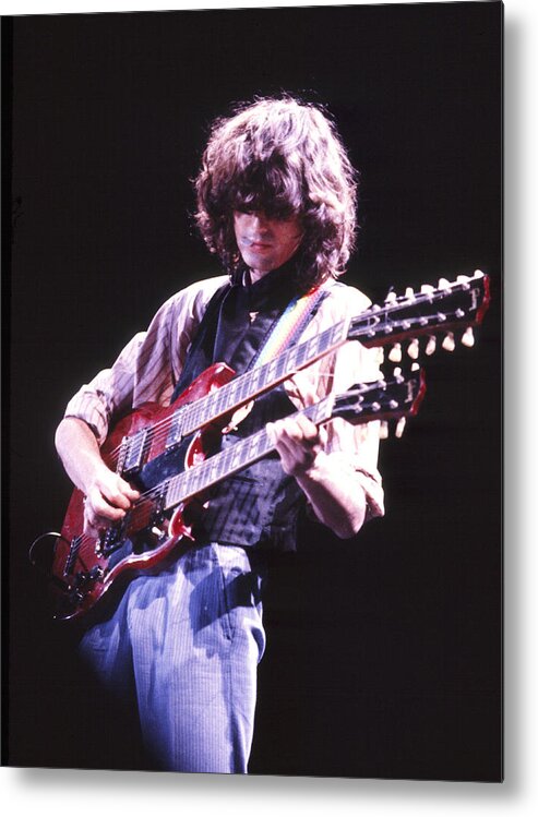 Jimmy Page Metal Print featuring the photograph Jimmy Page 1983 #1 by Chris Walter