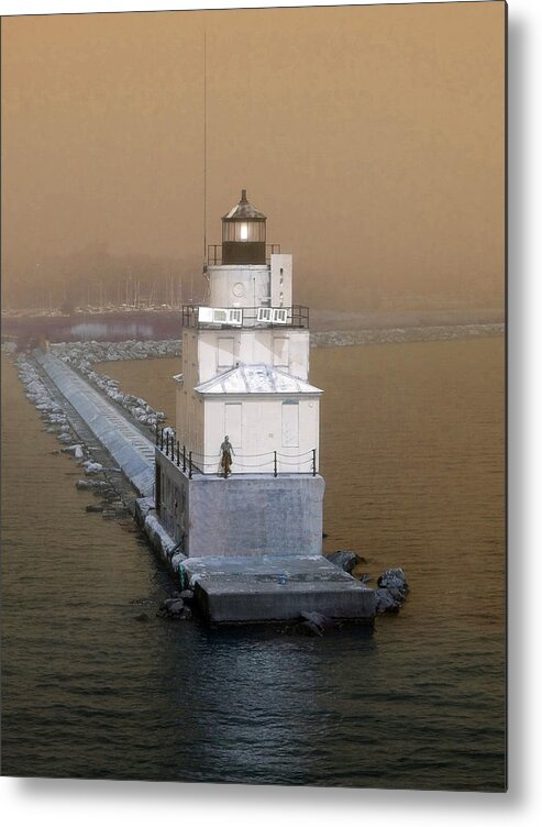 Lighthouse Metal Print featuring the photograph Manitowoc Breakwater Light by David T Wilkinson