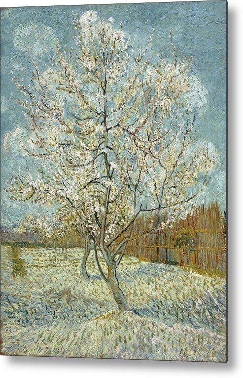 Vincent Van Gogh Metal Print featuring the painting Peach Tree by Vincent Van Gogh