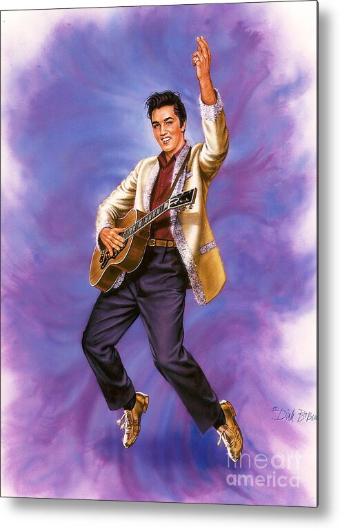 Portrait Metal Print featuring the painting The King #1 by Dick Bobnick