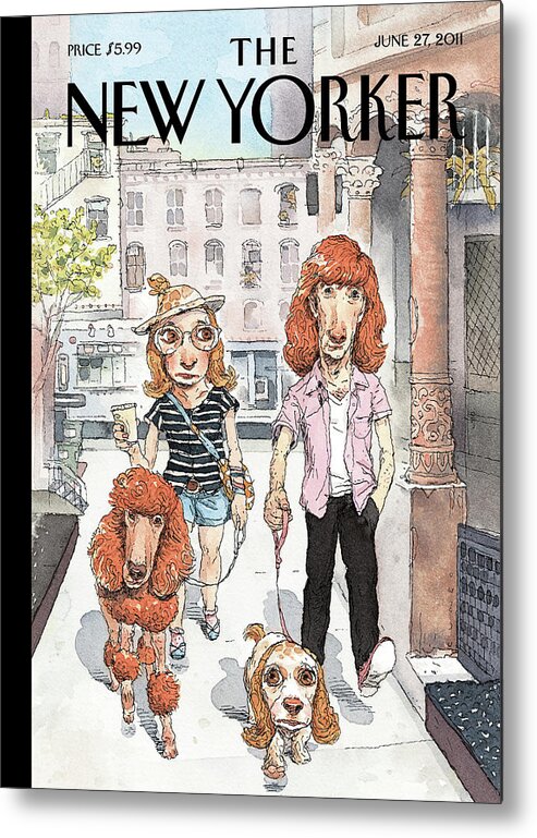 Pets Metal Print featuring the painting Dog Meets Dog by John Cuneo