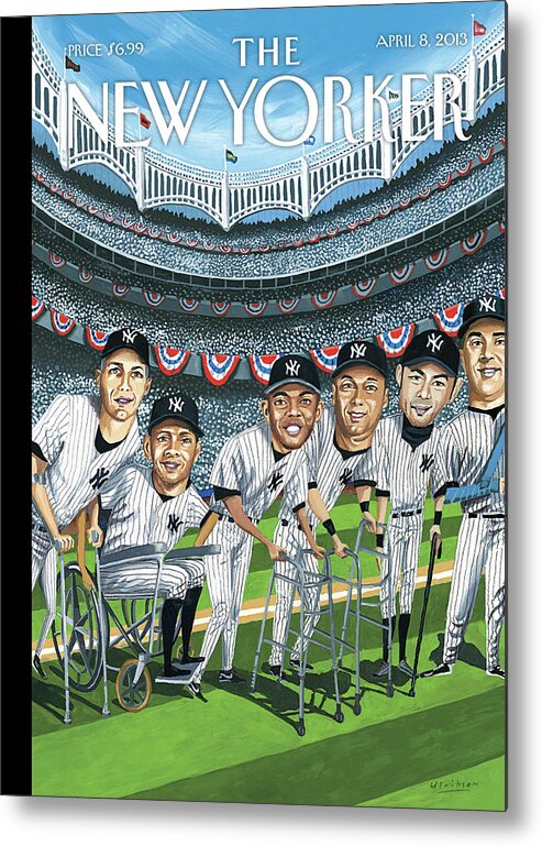 Yankees Metal Print featuring the painting Hitting Forty by Mark Ulriksen