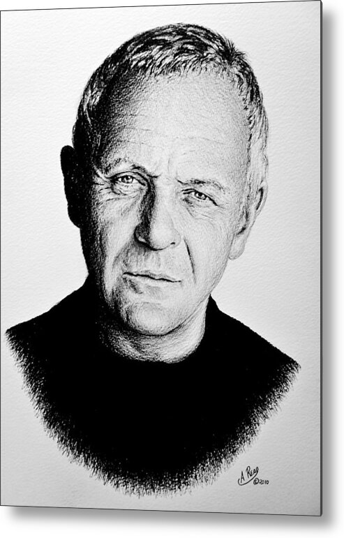 Anthony Hopkins Metal Print featuring the drawing Anthony Hopkins #2 by Andrew Read