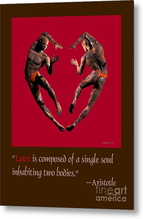 Posters Metal Print featuring the digital art 2 Hearts Dancers Poster by Walter Neal