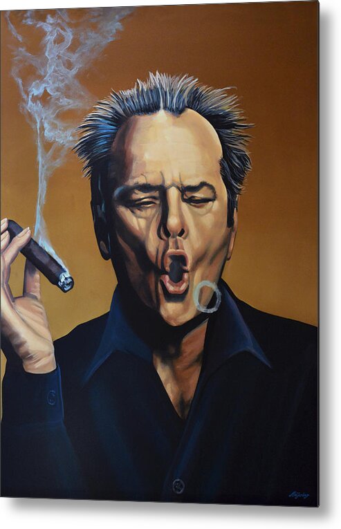 Jack Nicholson Metal Poster featuring the painting Jack Nicholson Painting by Paul Meijering