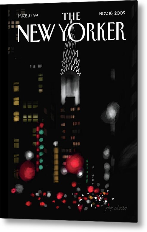 New York Metal Print featuring the painting Night Lights by Jorge Colombo