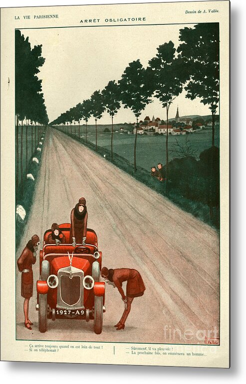 France Metal Print featuring the drawing 1920s France La Vie Parisienne Magazine #317 by The Advertising Archives