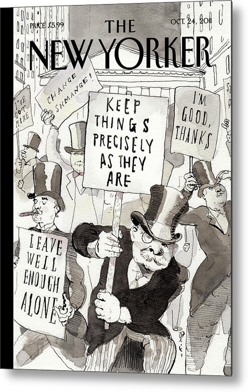 Occupy Wallstreet Metal Print featuring the painting Fighting Back by Barry Blitt