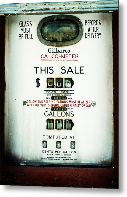Gas Pump Metal Print featuring the photograph 45 Cents per Gallon by Rebecca Sherman